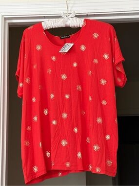 Soft Sunburst Print Red Women's Tee - Cherish
